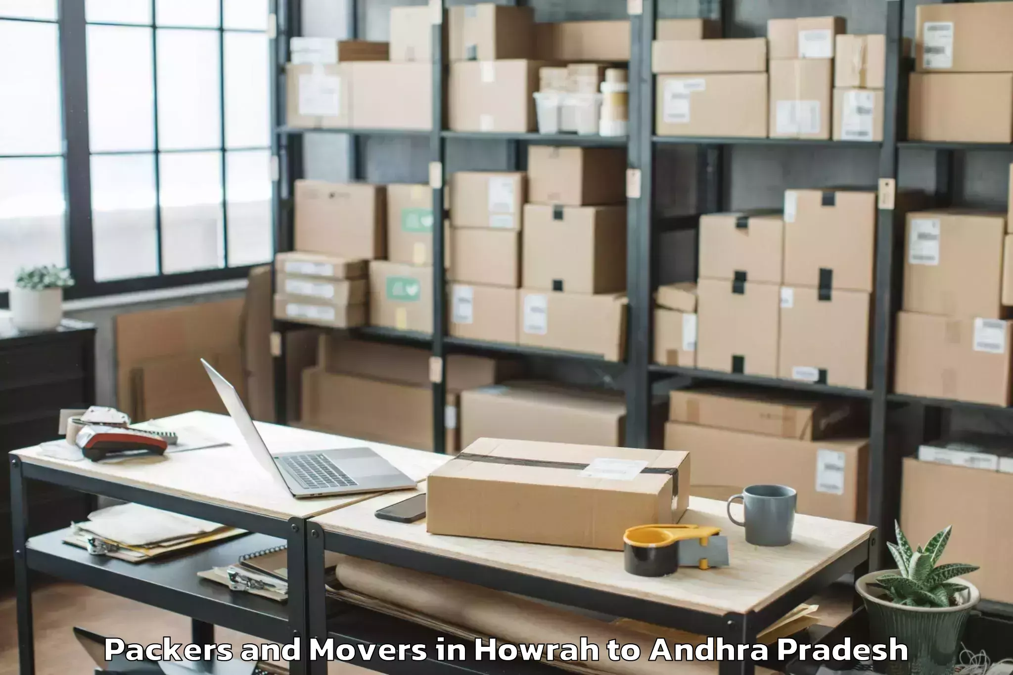 Professional Howrah to Nidamarru Packers And Movers